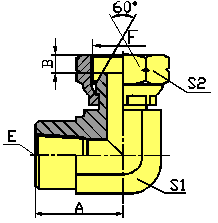 7NB9-S 90º英制NPT内螺纹/英制内螺纹60º外锥